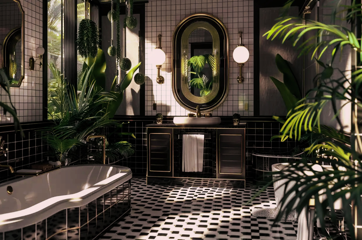 Remarkable art deco bathroom interior Chicago - SeeDigs